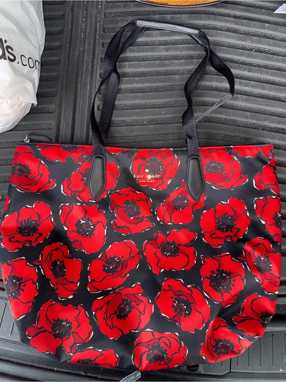 kate spade Black and Red Floral Tote - Picture 1 of 4